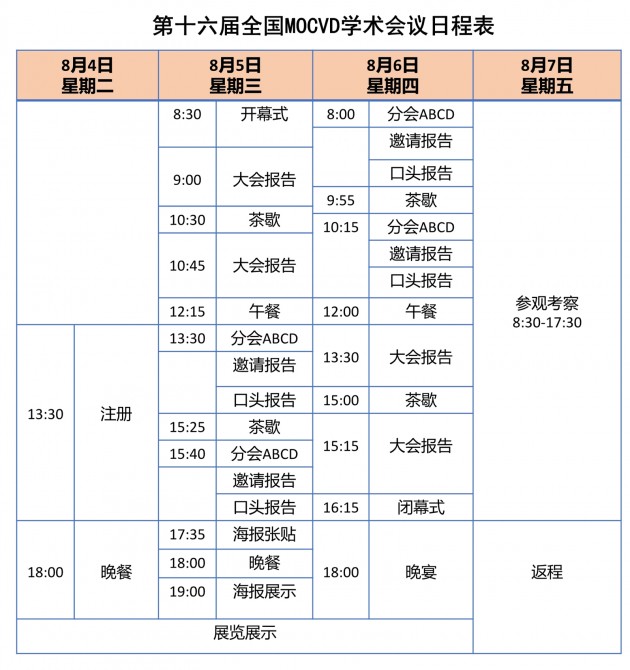 第十六屆全國(guó)MOCVD學(xué)術(shù)會(huì)議日程表_1