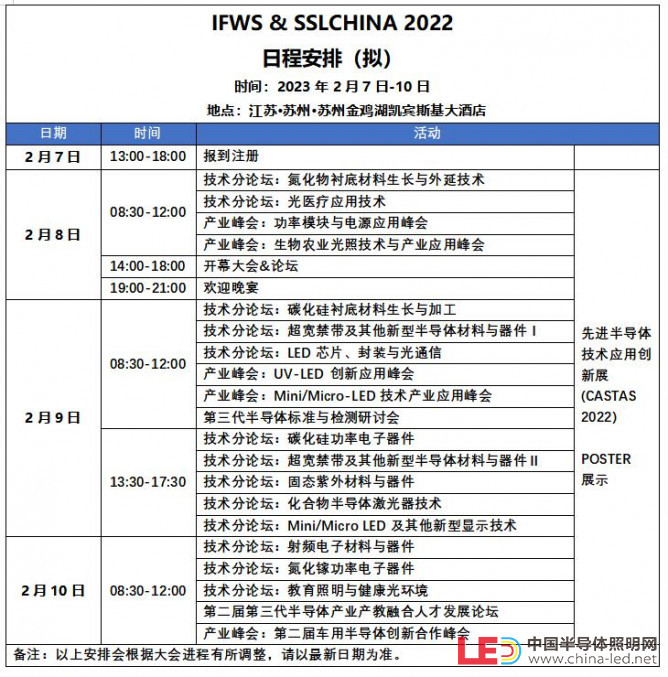 1.3最新日程安排