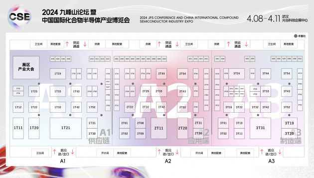 2024九峰山論壇暨中國國際化合物半導體產業博覽會展位圖